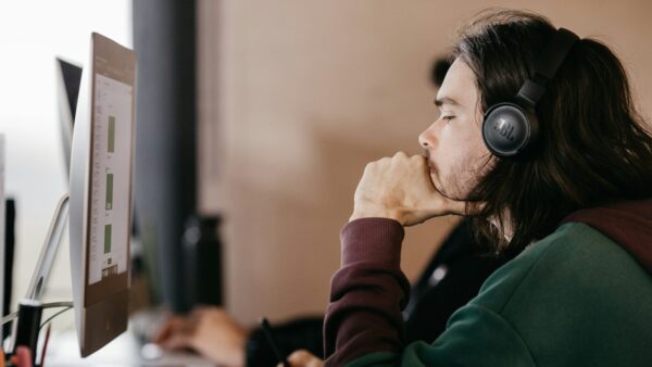 a person wearing headphones